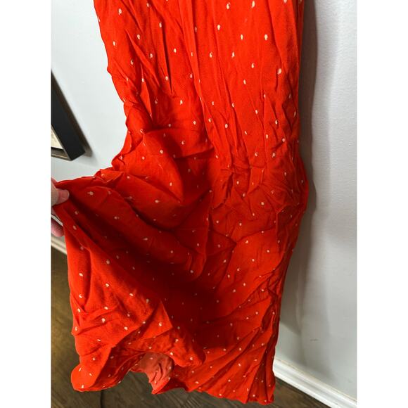 JASON WU x RTR Red Polka Dot Flutter Sleeves Retro Style Midi Dress Size 2 - Picture 6 of 15